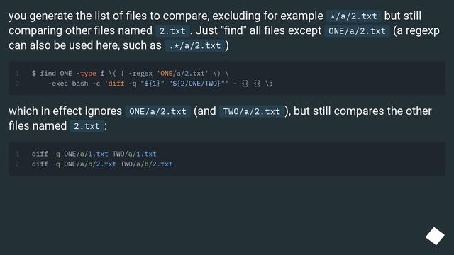 How can I make 'diff -X' ignore specific paths and not file names?