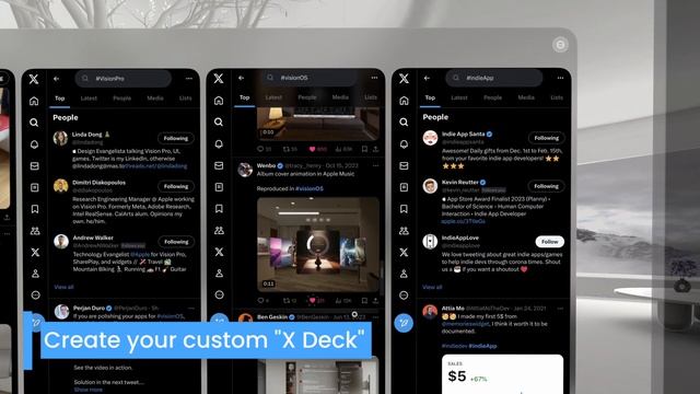 Social Media Accounts in Spatial Computing on Apple Vision Pro