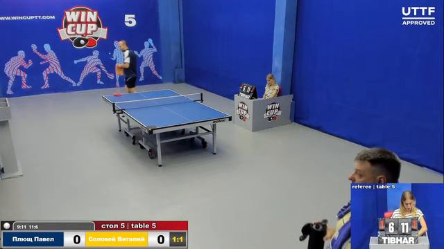 18:30 Плющ Павел 3-1 Соловей Виталий cтол 5 ЮГ-3 18.08.21