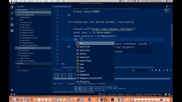 WaitForExist Sync method in WebDriverIO - Part - 16