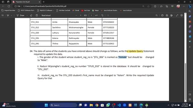 Database Question 06 | Database Management System | Heidi SQL | 1st Year | Java Institute