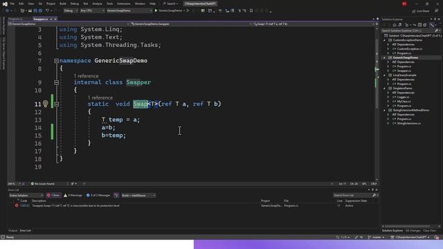 How to Fix .Net Error Inaccessible Due To Its Protection Level ?