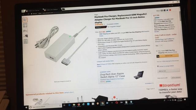 Cheap Magsafe 2 60W AC Adapter for Macbook Pro 13" by Singo.  Bought for $13 but now $18