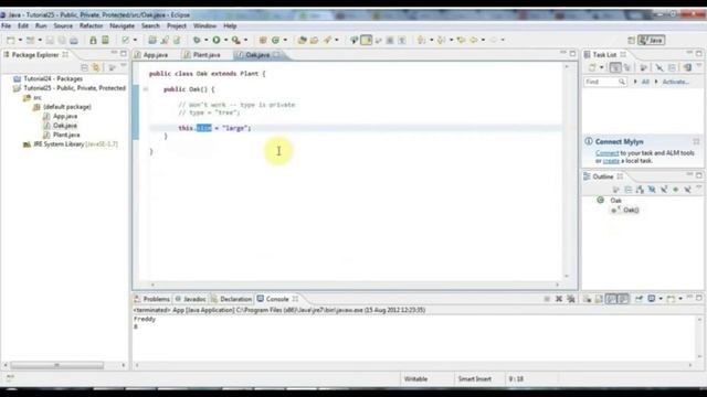 Learn Java Tutorial for Beginners Part 25: Public Private and Protected