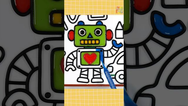 Robot, Kids toys Jelly Coloring & Painting #shorts #PaintJelly