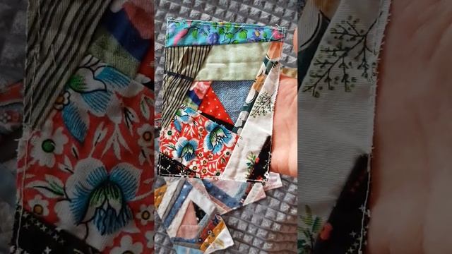 Утилизация обрезков в лоскутном шитье.#crazy#crazyquilt#patchwork#лоскутноешитье