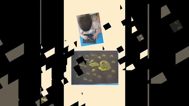 В группе "Зайчата" прошло нетрадиционная техника рисования ватными палочками на тему "Звёздное небо"