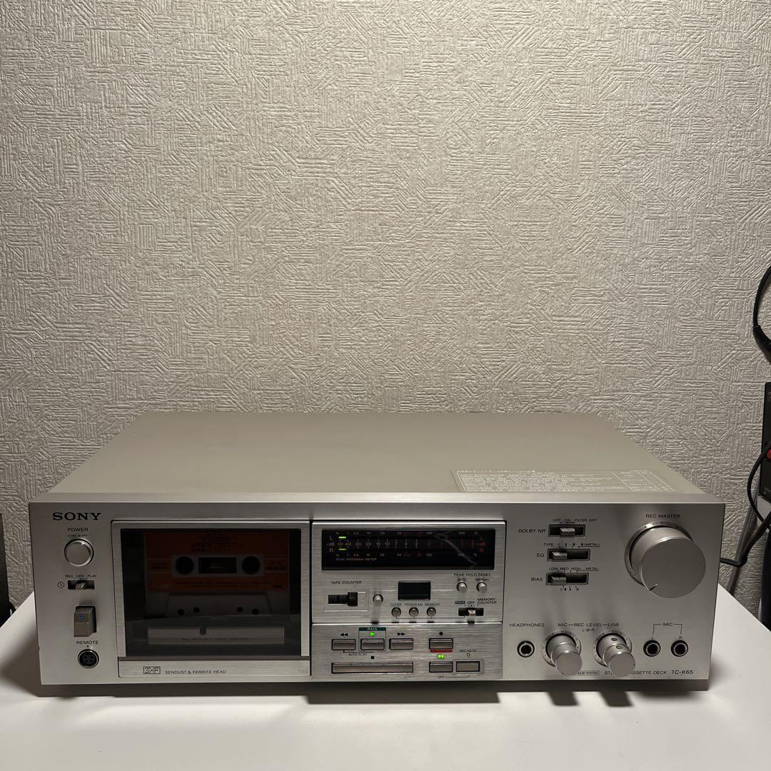 Винтажная стереокассетная дека SONY TC-K65 серебристого цвета-Япония-1979-год
