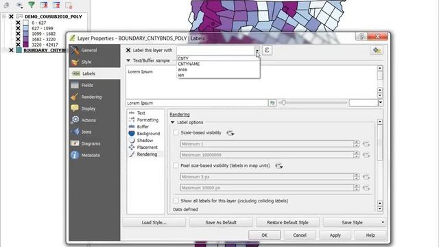 QGIS Layer Properties: Symbology and Labels