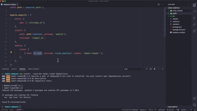 Babel e Webpack básico#02 - Criando arquivo de configuração do webpack