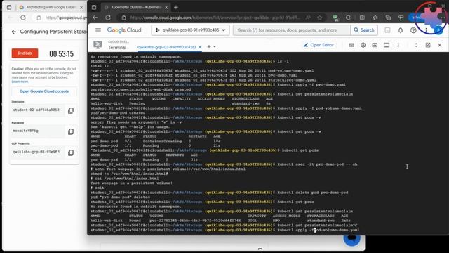 Configuring Persistent Storage for Google Kubernetes Engine (Qwiklabs Walkthrough)