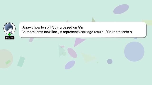Array : how to split String based on \r\n