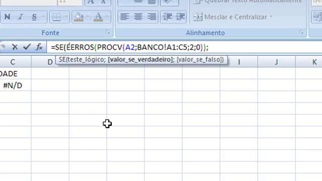 EXCEL RETORNO DE ERRO #N/D COMO TIRAR OU SUBSTITUIR!