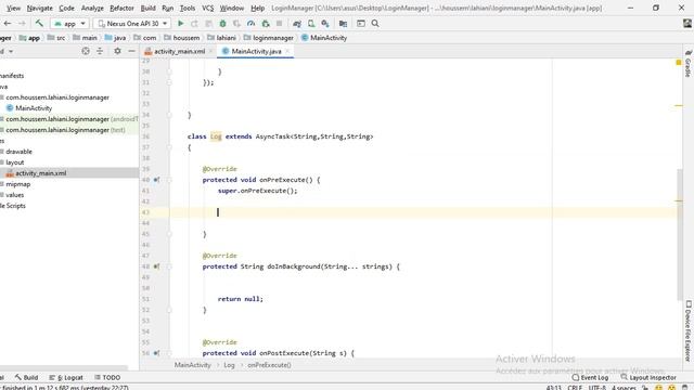 Mini projet android Login et password ,formulaire d'authentification sous android avec mysql et jso