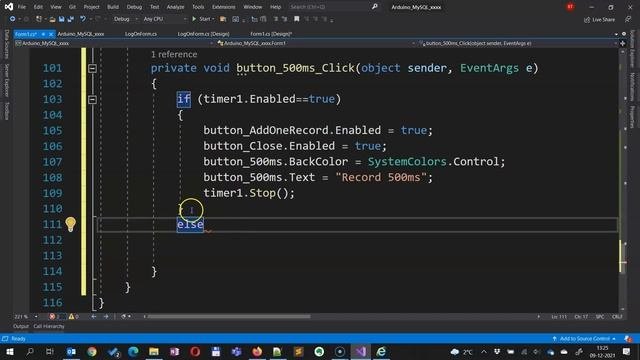 Arduino MySQL 5 - 500 ms. timer upload