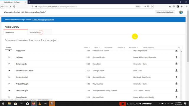 Cara nak dapatkan sound/bunyi/audio PERCUMA tanpa copyright di YOUTUBE | Tips and Tricks Youtube