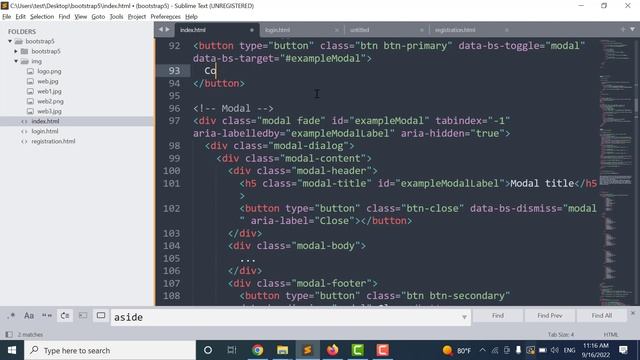 28. bootstrap 5 - layout designing - how to create a modal