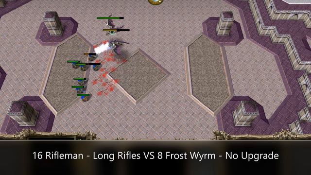 16 Rifleman VS 8 Frost Wyrm - Unit battle Warcraft III