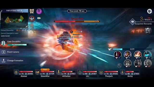 Black Desert Mobile [PATH OF GLORY] Game play - Destroyer Main Party CP : 180372