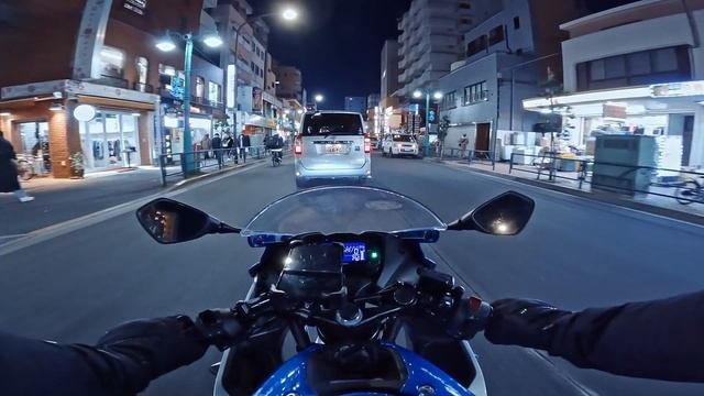 Tokyo Night Ride  GoPro Motorcycle POV Japan  Suzuki GSXR150