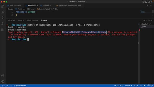 11 - Creating an Entity Framework code first migration