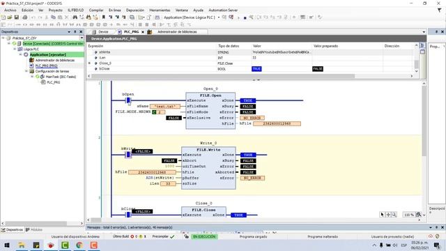 ?CODESYS 3.5 - CREAR ESCRIBIR Y LEER ARCHIVOS TXT  CSV