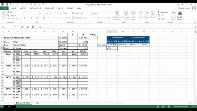 Excel Ex 6.1- Six Month Plan