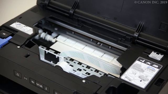 Removing jammed paper: inside printer (GM2000 series)