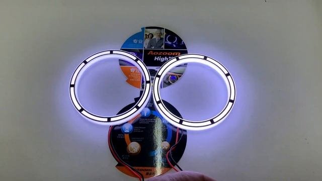 Ангельские глазки матовые с черными полосами Cree Маска 3.0 - 95 мм цвет:Белый