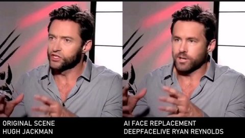 HUGH JACKMAN AND RYAN REYNOLDS, WOLVERINE ( FACE REPLACEMENT, DEEPFACELIVE )