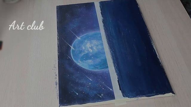 Как рисовать дерево в свете луны | Акриловая картина для начинающих