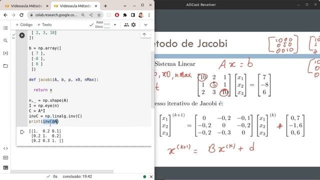 Implementação em python do método de Jacobi
