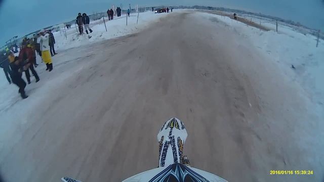 Мотокросс Петушки 16.01.16 , второй заезд , класс без шипов