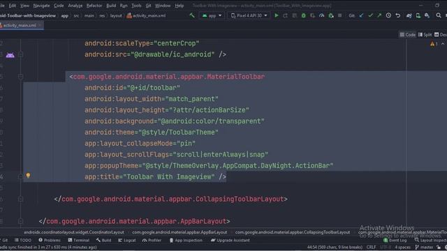 ANDROID - COLLAPSING TOOLBAR WITH IMAGEVIEW TUTORIAL IN JAVA