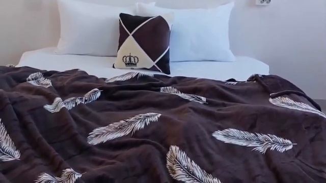 Плед велсофт (микрофибра) Перья  ALM-275