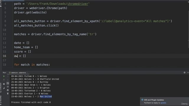 5. Introduction to Selenium 7. Extracting Data from a Table