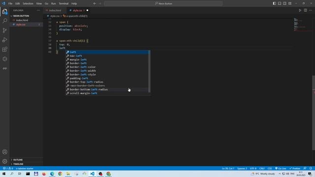 CSS Snake Border Neon Button Hover Animation