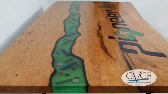 Conference Table Logo Design & Branding [CNC & Epoxy Resin]