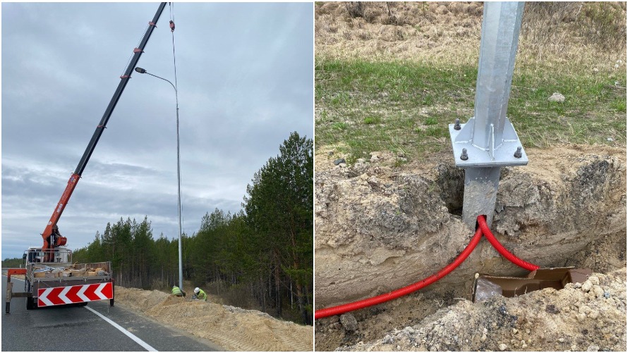 На трассе Югорск - Советский построят новые линии электроосвещения
