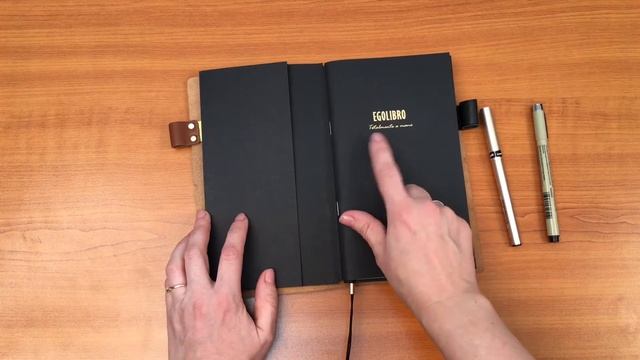 Сделала set up украинского MIDORI ежедневника для мужа