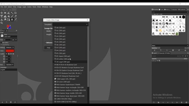 GIMP Software Interface Introduction with Created a New Page in Laptop/PC