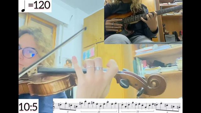~Polytonal Polyrhythm Warmup of @israelstrommusic with violin