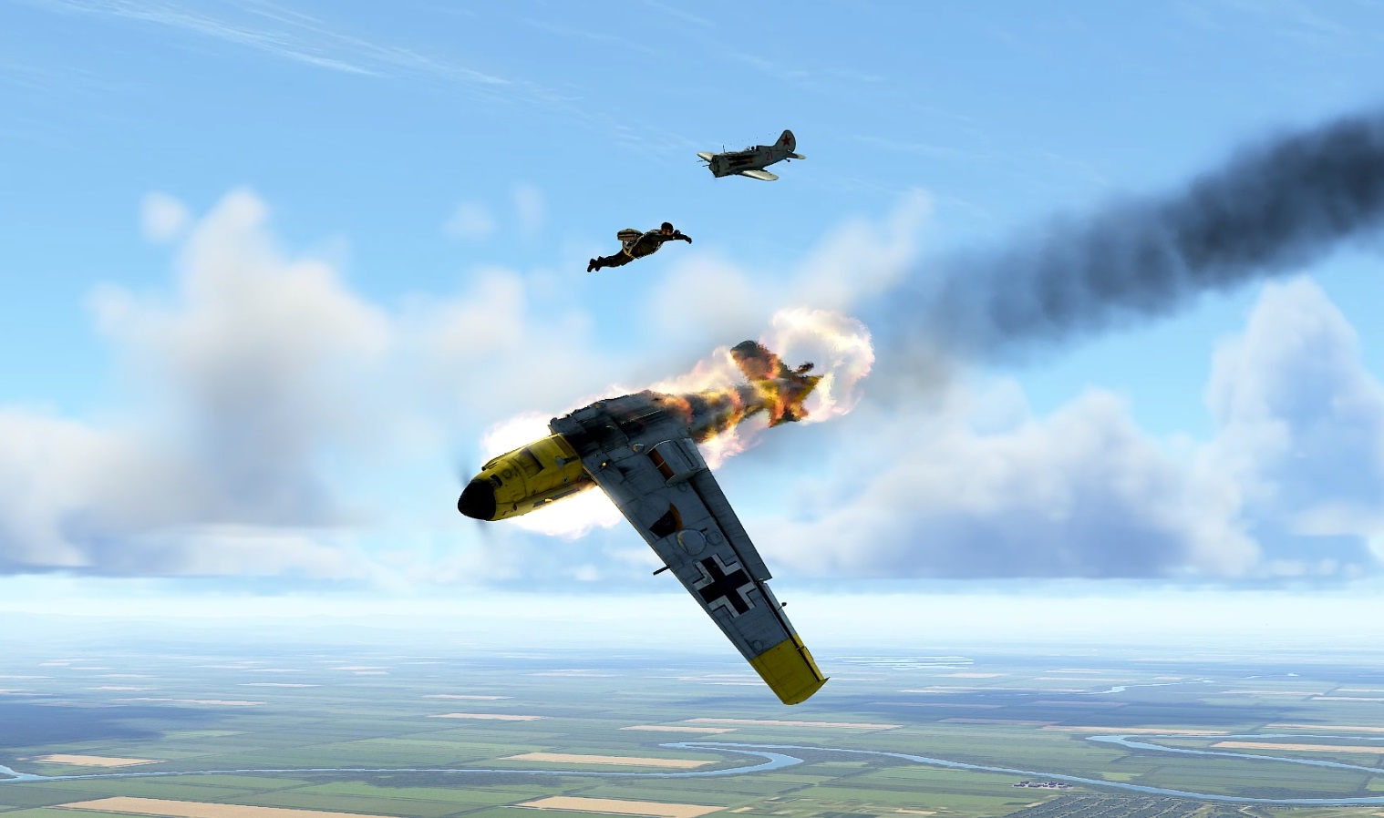 И-16 против  Bf 109 E-7,  сбил "мессер" с опытным пилотом