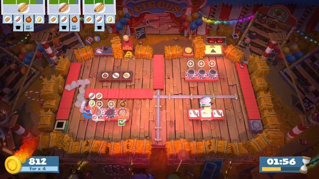 Overcooked! All You Can Eat - Carnival of Chaos 2-4 (single player) Score: 2000