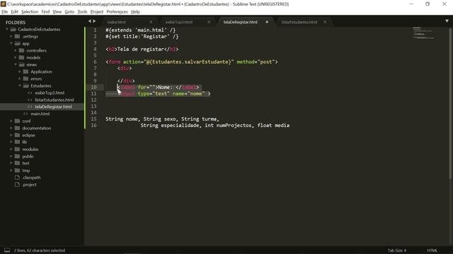 Aula 9 Curso de programação web com java e play framework 1 5   Cadastro de estudantes Part 4 Form