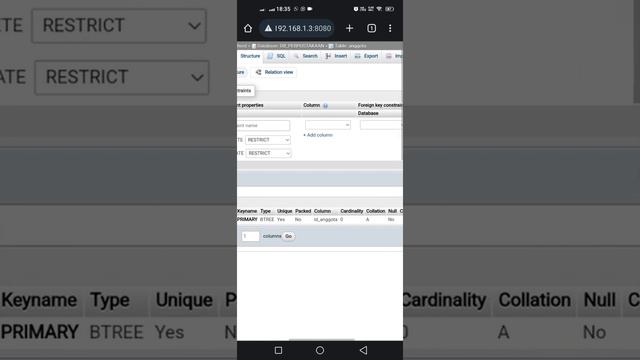 Membuat Relasi Pada Database di android Menggunakan apk aweb server