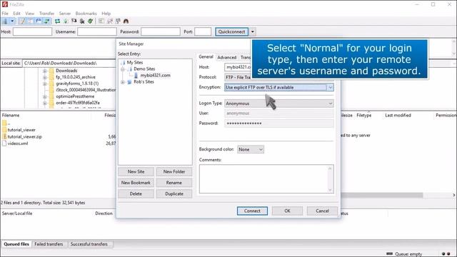 FTP: How to Set Up a Connection in FileZilla's Site Manager
