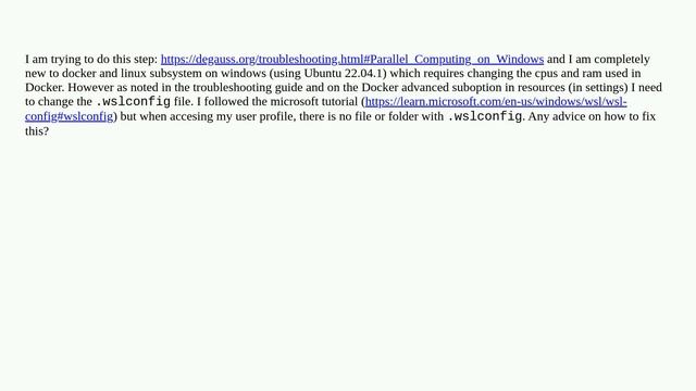 Cannot locate .wslconfig in user profile on windows 11
