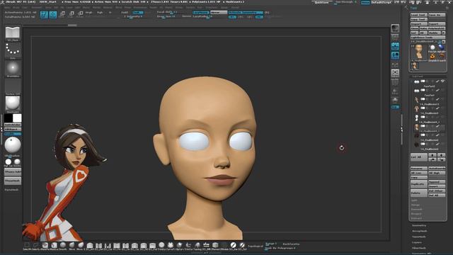 [ZBrush] Module 5 - Detailing the Head and Hair - 4. Face Detailing Time Lapse