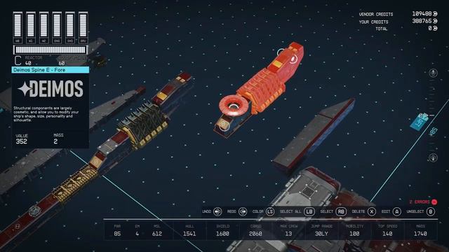 Starfield C-Class Starship Blueprint - General Purpose Workhorse, Thunderbolt III (with parts list)